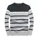 ralph lauren polo pull lambswool rayure gray